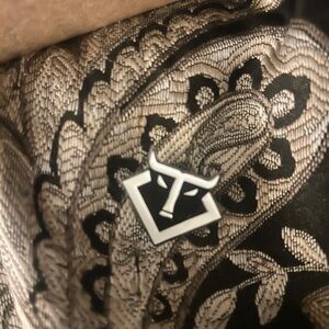 Black and Gold trike Lapel Pin Accessory